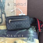 GUCCI GG BLACK BELT BAG BLACK/GREY SOFT GG SUPREME CRAFTED 474293 K9RRN 1095