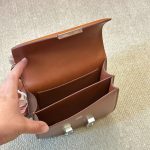 HERMES CONSTANCE MINI EPSOM SILVER TONED HARDWARE BROWN 19CM