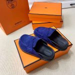 HERMES GO MULE NAVY BLUE