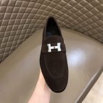 HERMES PARIS SUEDE LOAFER BROWN