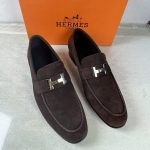HERMES PARIS SUEDE LOAFER BROWN