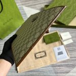 GUCCI POUCH WITH INTERLOCKING G BROWN 12IN/30.5CM 672953 92TCG 8563