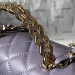 CHANEL MINI FLAP BAG WITH TOP HANDLE PURPLE 7.8 INCHES/ 20 CM
