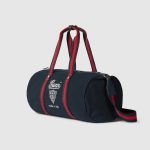 GUCCI DARK BLUE  LARGE PRINTED CANVAS DUFFLE BAG 21.3IN/54CM