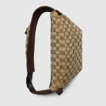 GUCCI SMALL GG BELT BAG BEIGE AND DARK BROWN 12.6IN/32CM