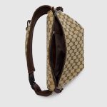 GUCCI SMALL GG BELT BAG BEIGE AND DARK BROWN 12.6IN/32CM
