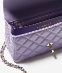 CHANEL MINI FLAP BAG WITH TOP HANDLE PURPLE 7.8 INCHES/ 20 CM